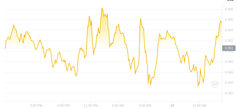 Der aktuelle Preis von Dogecoin um 13:00 Uhr am 24. Januar 2025