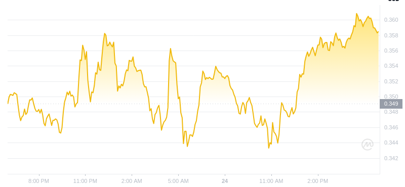 January 24, 2025 at 18:00 Dogecoin's latest price