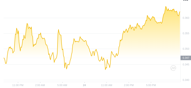 Der aktuelle Preis von Dogecoin um 21:00 Uhr am 24. Januar 2025