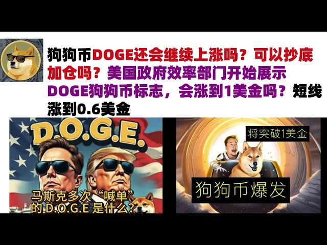 Will the dog currency DOGE continue to rise? Can I copy my position? Will the US government efficiency department start showing the Doge Dog currency logo, will it rise to $ 1? Short -term rising to 0.6 US dollars #doge currency#Musk dog coin #doge market