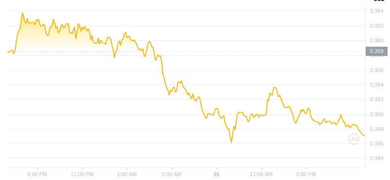 Der aktuelle Preis von Dogecoin um 18:00 Uhr am 25. Januar 2025