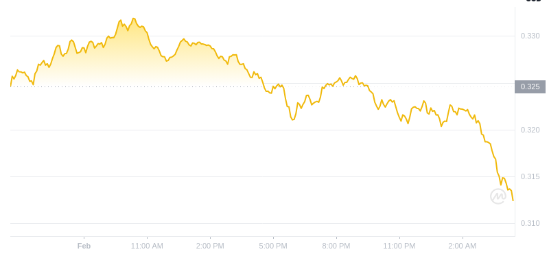 February 02, 2025 at 04:00 Dogecoin's latest price