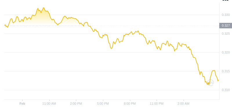 February 02, 2025 at 06:00 Dogecoin's latest price